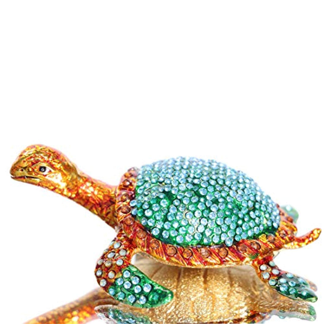 The sea Turtle Trinket Box Hinged Hand-Painted Animal Figurine Collectible Ring Holder - EK CHIC HOME