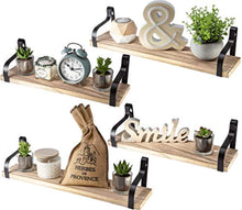 Load image into Gallery viewer, Floating Rustic Shelves Wall Mounted Set of 4 - EK CHIC HOME