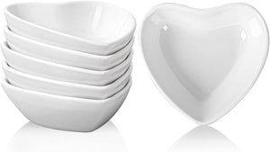 Dipping Bowls Set Soy Sauce Dishes, Heart Shaped Ceramic - EK CHIC HOME