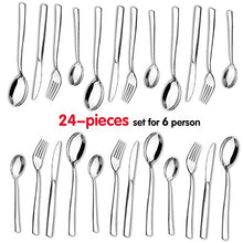 Load image into Gallery viewer, 24-Piece Stainless Steel Flatware Sets High-grade Mirror Polishing Cutlery - EK CHIC HOME