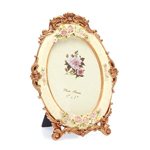 5x7 Inches Victorian Floral Oval Picture Frame - EK CHIC HOME