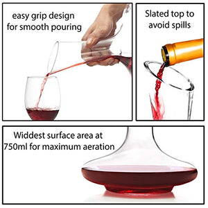 100% Lead Free Crystal Glass  Wine Decanter - EK CHIC HOME
