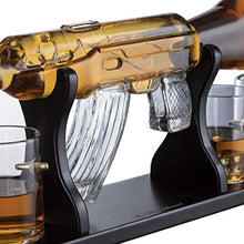 Load image into Gallery viewer, Gun Large Decanter Set Bullet Glasses - Limited Edition Mohogany Wooden Base - EK CHIC HOME