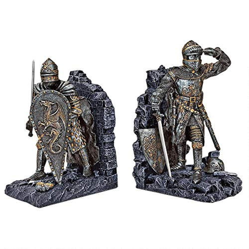 Arthurian Knight Medieval Decor Bookend Statues, 8 Inch, Set of Two - EK CHIC HOME