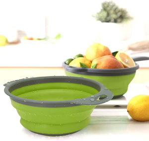 Set of 3 Collapsible Colanders Foldable Strainer - EK CHIC HOME