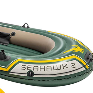 Seahawk 2, 2-Person Inflatable Boat Set with French Oars and High Output Air Pump (Latest Model) - EK CHIC HOME