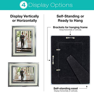 Glass Mirror Picture Photo Frame with Accent Pearl Border - EK CHIC HOME