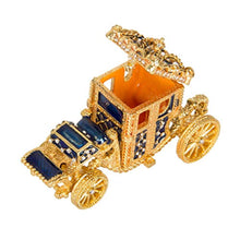 Load image into Gallery viewer, Vintage Hand Painted Royal Carriage Hinged Jewelry Trinket Box - EK CHIC HOME