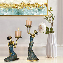 Load image into Gallery viewer, Antique Beauty Decorative Candle Holders,Set of 2-Functional Gift (Blue, Small) - EK CHIC HOME