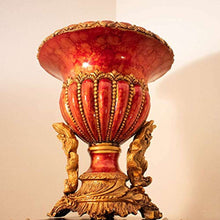 Load image into Gallery viewer, 11 Inch Deep Red &amp; Gold Urn Style Vase - EK CHIC HOME
