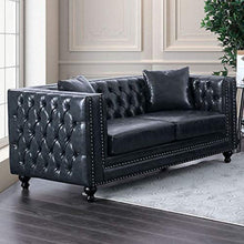 Load image into Gallery viewer, Contemporary Design Dark Gray Leatherette 3 Piece Sofa Set Living Room Furniture - EK CHIC HOME