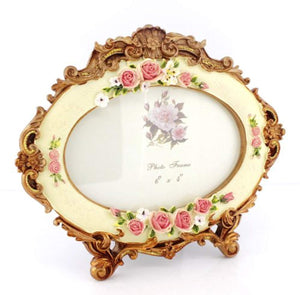 4x6 Inches Victorian Floral Decorated Oval Photo Frame for Home Decor - EK CHIC HOME