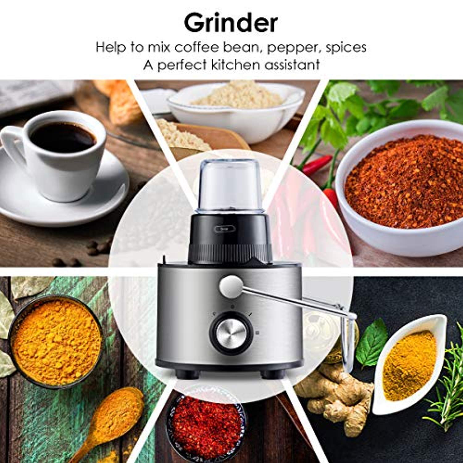 Electric 5-in-1 Professional Food Processor and Juicer Combo