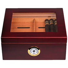 Load image into Gallery viewer, 25-50 Cigar Desktop Humidor Humidifier Glasstop w/Tray - EK CHIC HOME