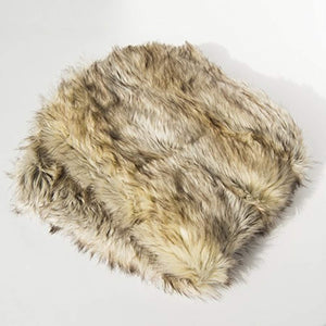 Faux Fur Throw - Lounge Blanket - Kitt Fox - 58"W x 60"L - (1 Throw) - EK CHIC HOME