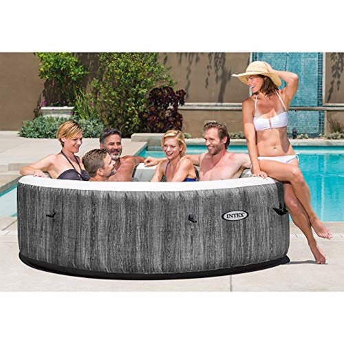 Deluxe 6 Person Portable Inflatable Hot Tub Bubble Jet Spa with Wireless Controls - EK CHIC HOME