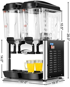 Commercial Beverage Dispenser Machine, 9.5 Gallon 2 Tank Juice Dispenser - EK CHIC HOME