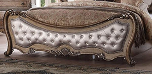 Classic Rovigo Luxury Vintage Oak Eco Leather Tufted King Bed - EK CHIC HOME