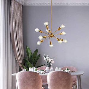 Modern Chandelier 10-Light Pendant Lighting Sputnik Light Vintage Ceiling Light Fixture UL Listed - EK CHIC HOME