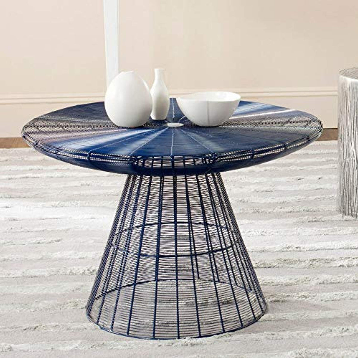 Reginald Blue Wire Coffee Table