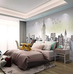 Charcoal City Wallpaper New York City Wall Mural Wall Art Architecture - EK CHIC HOME