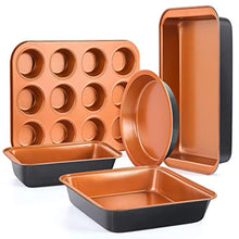 Load image into Gallery viewer, 5-Piece Nonstick Copper Bakeware Set - EK CHIC HOME