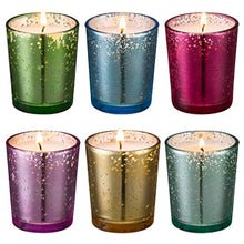 Load image into Gallery viewer, Mercury Glass Votive scented Candle 6 Pack Gift Set (Speckled Gold) - EK CHIC HOME