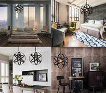 Load image into Gallery viewer, Industrial 2 Pack Vintage Spherical Pendant Light Fixture with 39.3 Inches Adjustable - EK CHIC HOME