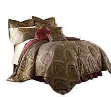 Load image into Gallery viewer, Seville 9-Piece Jacquard Black Gold Maroon Red Medallion Paisley Oversized Comforter Set - EK CHIC HOME