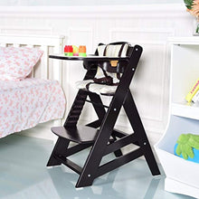 Load image into Gallery viewer, Wooden Highchair, Baby Dining Chair with Adjustable Height, Removable Tray - EK CHIC HOME