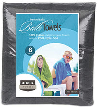 Load image into Gallery viewer, 100% Cotton Dark Grey Bath Towels Set (6 Pack, 22 x 44 Inch) High Absorbency - EK CHIC HOME