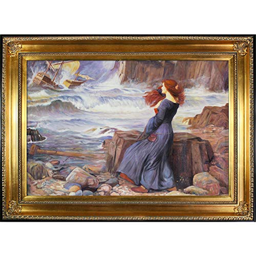 Miranda-The Tempest Framed Oil Painting by John William Waterhouse - EK CHIC HOME