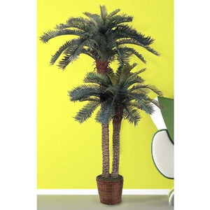 6ft. & 4ft. Sago Palm Double Potted Silk Tree - EK CHIC HOME