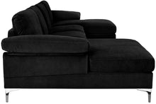 Load image into Gallery viewer, Large Velvet Fabric U-Shape Sectional Sofa, Black - EK CHIC HOME