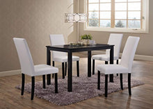 Load image into Gallery viewer, Wood Dining Dinette - Kitchen Table &amp; 4 Upholstered Parson Chairs (White) - EK CHIC HOME
