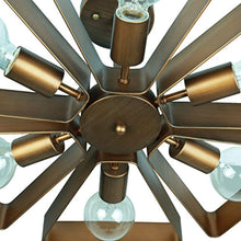 Load image into Gallery viewer, Copper Vintage Barn Metal Floral Semi Flush Mount Ceiling Light with 6 E26 Bulb Sockets - EK CHIC HOME