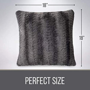 Faux Fur Pillowcases, Set of 2 Decorative Case Sets-18x18 - EK CHIC HOME