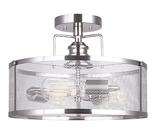 Elizabeth 3 Lt Semi Flush, Metal Shade, 15 3/8In. W X - EK CHIC HOME