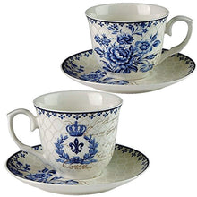 Load image into Gallery viewer, Blue Dream Tea Set, Tea cups (8oz), Tea Pot (48oz), Creamer and Sugar Set, Gift - EK CHIC HOME