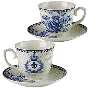 Blue Dream Tea Set, Tea cups (8oz), Tea Pot (48oz), Creamer and Sugar Set, Gift - EK CHIC HOME