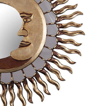 Load image into Gallery viewer, Sun and Moon Celestial Bronze Leaf Wall Mounted Mirror, Cuzco Eclipse&#39; - EK CHIC HOME