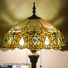 Load image into Gallery viewer, Tiffany Floor Standing Lamp 64 Inch Tall Green Red Bend Stained Glass Shade 2 Light - EK CHIC HOME