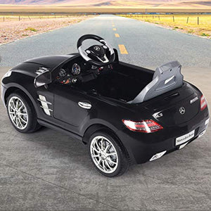 Mercedes Benz SLS Rechargeable Battery Powered Ride On Vehicle, Parental Remote Control and Foot Pedal Modes, with Headlights, Music - EK CHIC HOME