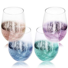 Load image into Gallery viewer, Stardust Galaxy Pattern Multi-Colored Glass Tumblers, Set of 4 - EK CHIC HOME