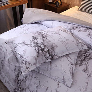 Marble Comforter Set Queen with 2 Matching Pillow Shams Brushed Quilt Bedding Sets - EK CHIC HOME