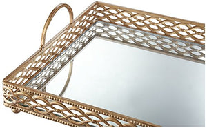 Antique Gold Mirrored Tray - EK CHIC HOME