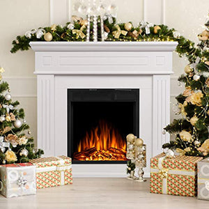 Electric Fireplace Inserts Freestanding Wood Heater Stone Mantel - EK CHIC HOME