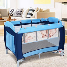 Load image into Gallery viewer, Baby Playard, Reversible Napper and Changer, Travel Infant Bassinet Bed with Music, Net - EK CHIC HOME