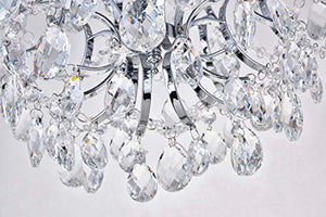 Modern Pendant Chandelier Crystal Raindrop Lighting Ceiling Light Fixture  D16 in x H18 in - EK CHIC HOME