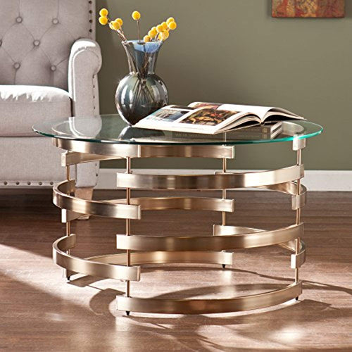 Belmar Cocktail Table, Champagne Finish - EK CHIC HOME